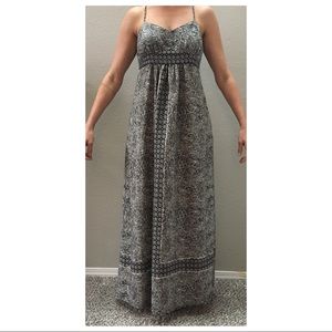 Black & cream print maxi dress